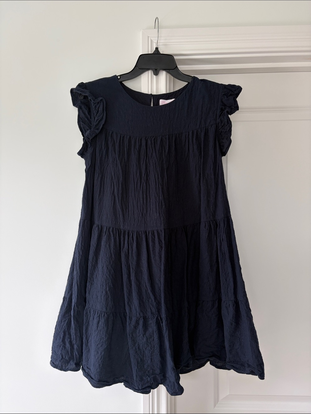 Pink Lily Navy Tiered Ruffle Sleeve Dress